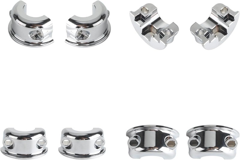 FVMOTO CNC Brake Clutch Perch Clamps Half Clamp Compatible with Harley Sportster, Softail, Dyna, Touring, Road Glide, Street Glide (Chrome) - Image 3